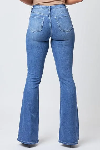 Women's Sustainable  Rip & Repair Flare Jeans-Sale