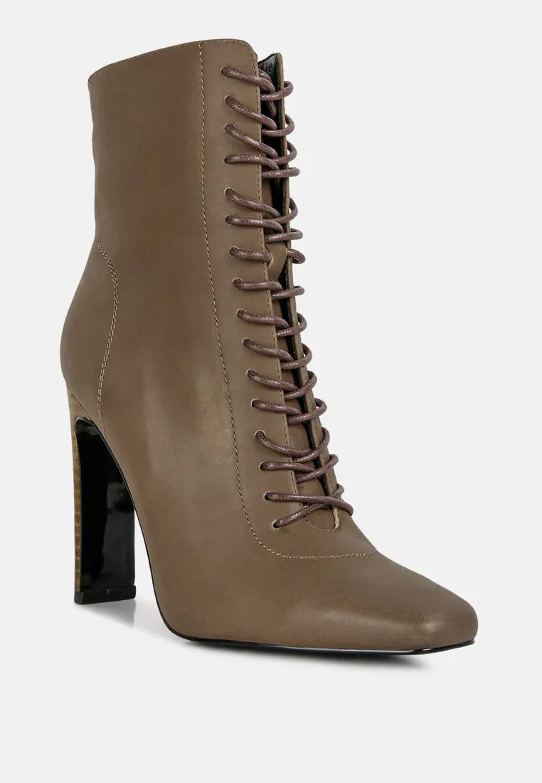 Wyndham Lace Up Leather Ankle Boots By Ruw