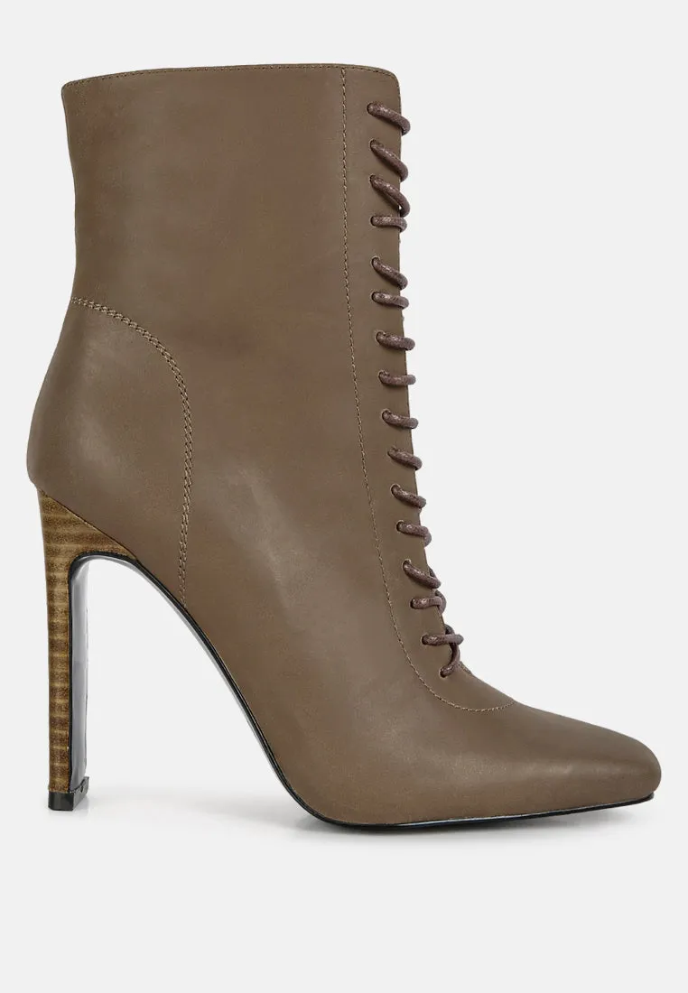 Wyndham Lace Up Leather Ankle Boots By Ruw