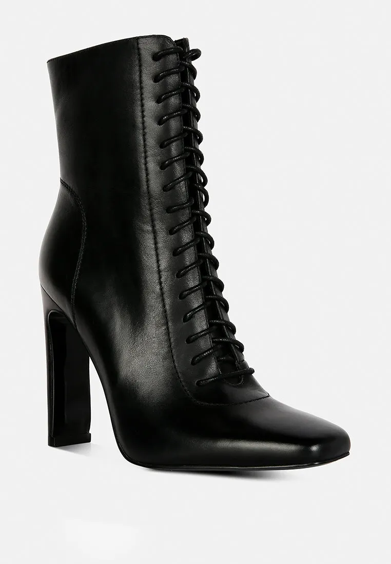 Wyndham Lace Up Leather Ankle Boots By Ruw