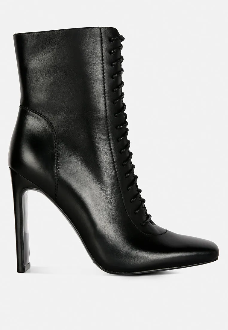 Wyndham Lace Up Leather Ankle Boots By Ruw