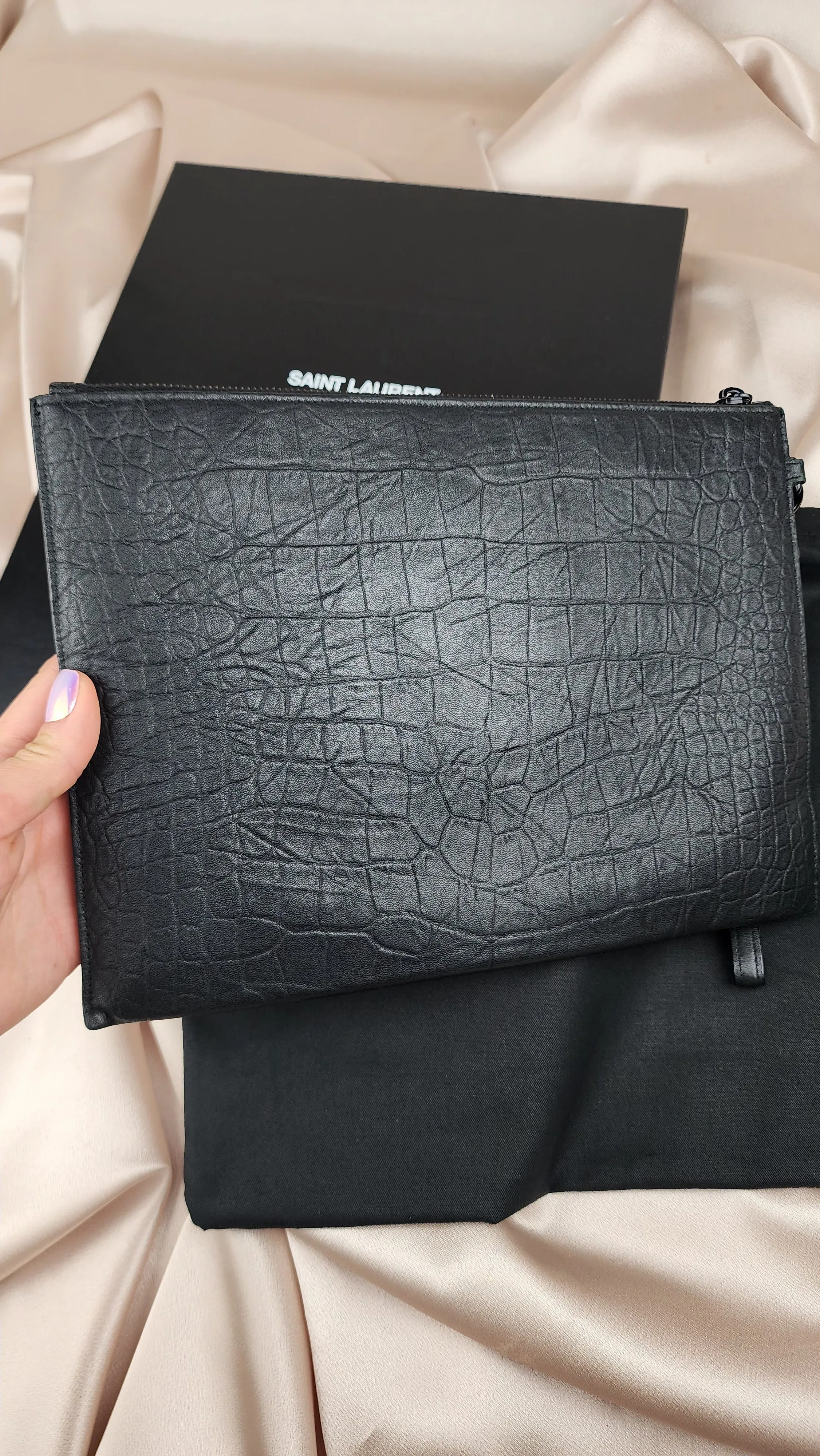 YSL Embossed Pouch