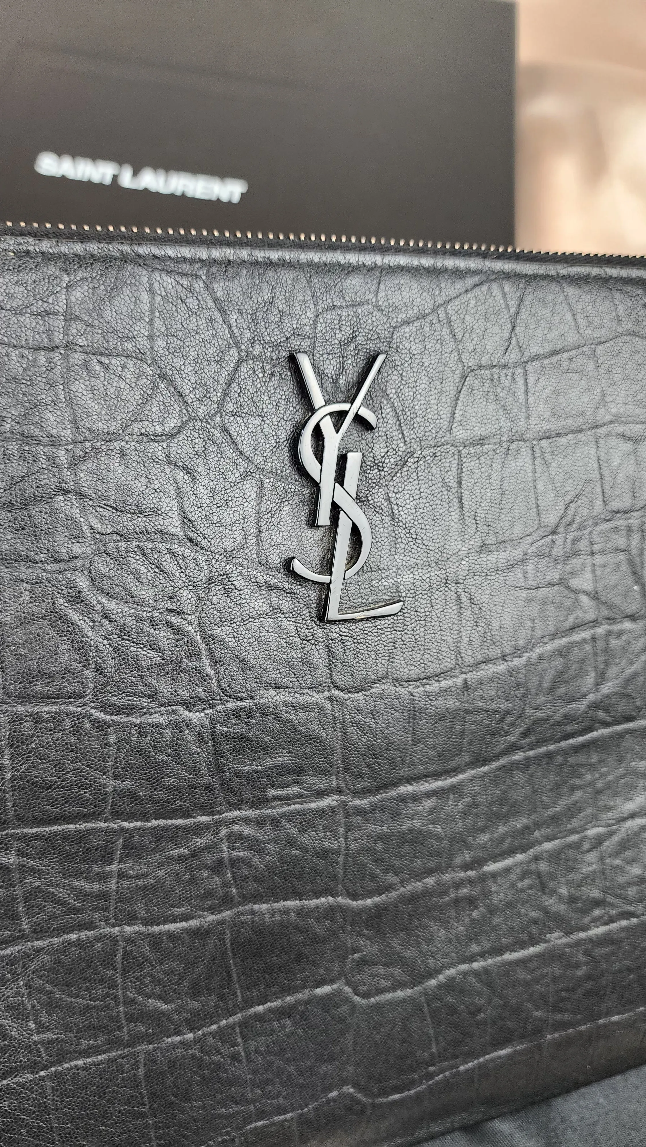 YSL Embossed Pouch